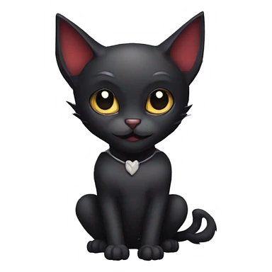 Black-Vampire-Batty-Cat-Fakémon-Cat With Bat-wings as ears  sticker
