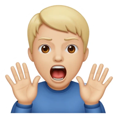 Mouth open hand in face screaming sticker