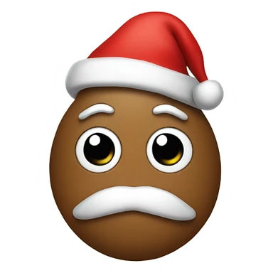 Poop wearing Santa hat sticker
