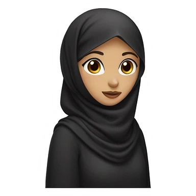girl wearing niqab and hijab, eyebrows covered sticker