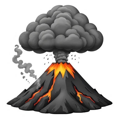 Volcano smoking before eruption sticker