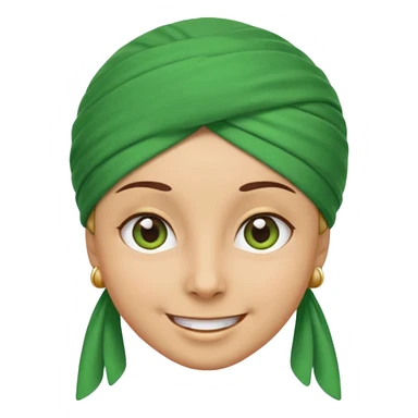 emoji with a green turban and cheerful eyes sticker