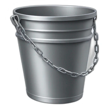 bucket with a chainlink handle sticker