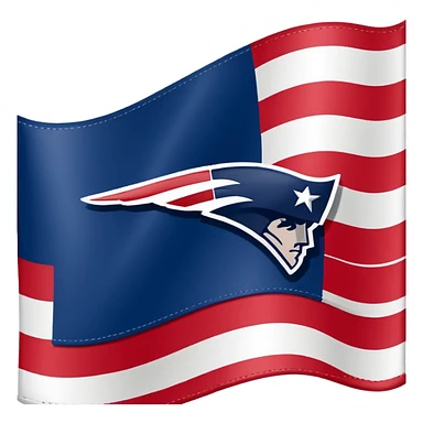 New England Patriots on a flag sticker