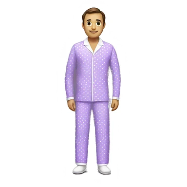 purple pajamas, white collar, white polka dots sticker
