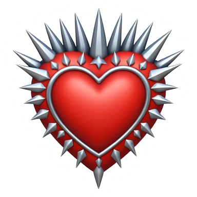gothic heart with silver spikes sticker