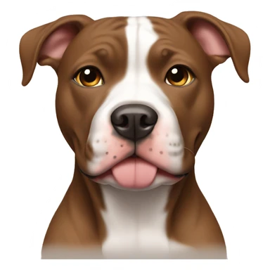 Brown and white Pitbull  sticker