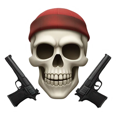 skull with guns sticker
