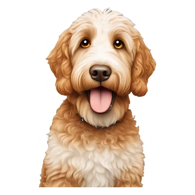 Orange and white Australian labradoodle  sticker