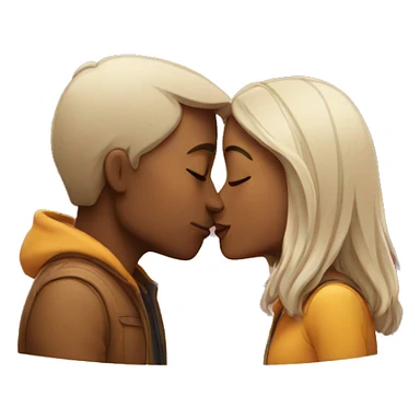 Couple giving kiss sticker