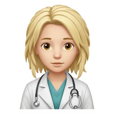 blonde girl doctor with dreadlock sticker