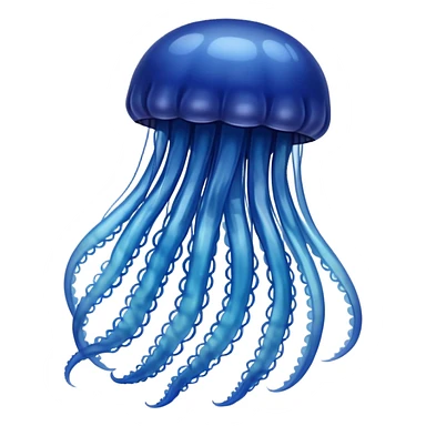 Ombre navy blue jellyfish sticker