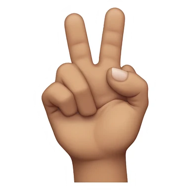 a hand with the thumb between the index finger and the middle finger sticker