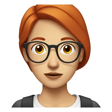 red hair woman nutritionist glasses question marks sticker