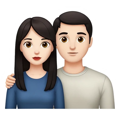 Couple white people dark hair  sticker