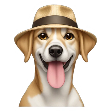 chien avec chapeau sticker