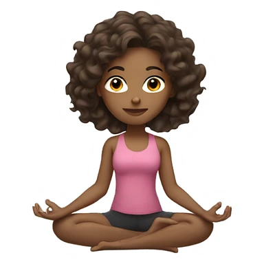 Brunette with wavy hair doing yoga  sticker