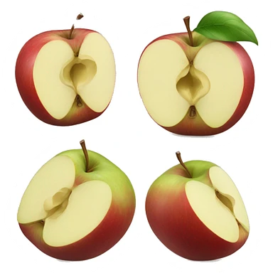half an apple sticker