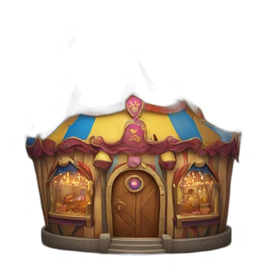 medieval funhouse decorated in a carnival way sticker