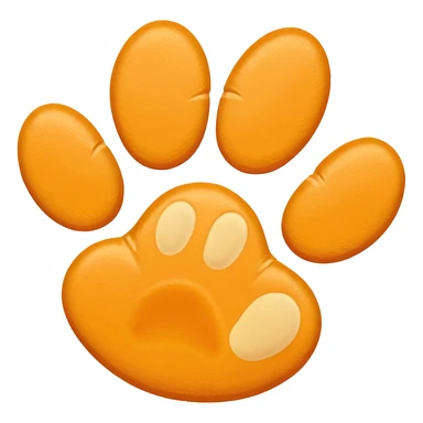 a very light pale pastel yellow-orange pawprint sticker