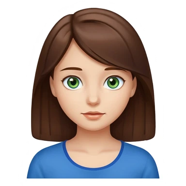 girl with medium length brown hair and blue-greenish eyes sticker