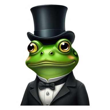 Frog wearing a top hat and monocle sticker