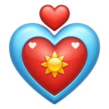 corazon celeste con destellos sticker