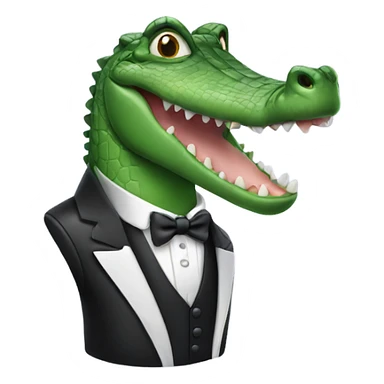 Crocodile In a tuxedo sticker