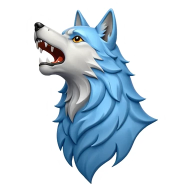 howling wolf crest in light blue sticker