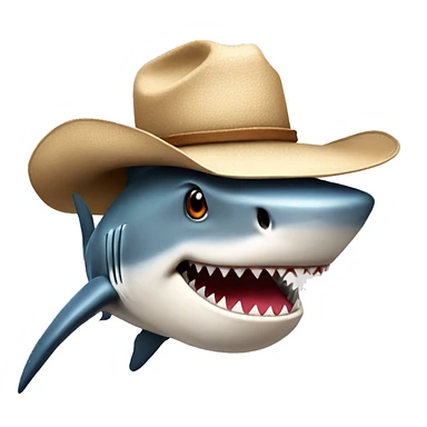 shark with a cowboy hat sticker