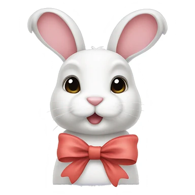 Bunny with a bow sticker