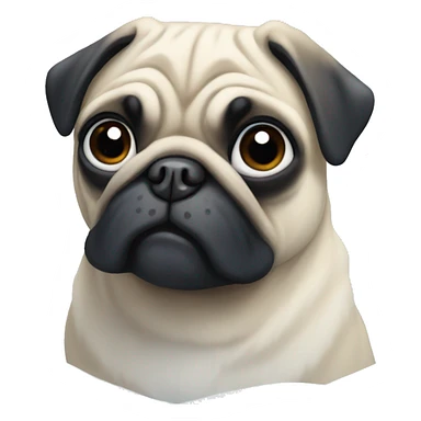 Pug with snow sticker