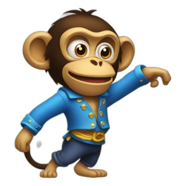 dancing monkey in the style of monkey island videogame sticker