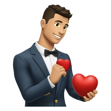 Cristiano Ronaldo haciendo un corazón  sticker