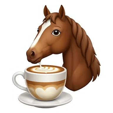 Horse eating cappuccino sticker
