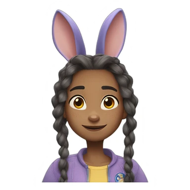 Judy Hopps con cabello crespo sticker