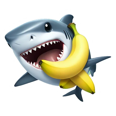 shark eating a banana sticker