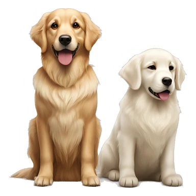 White golden retriever and a dark red golden retriever  sticker