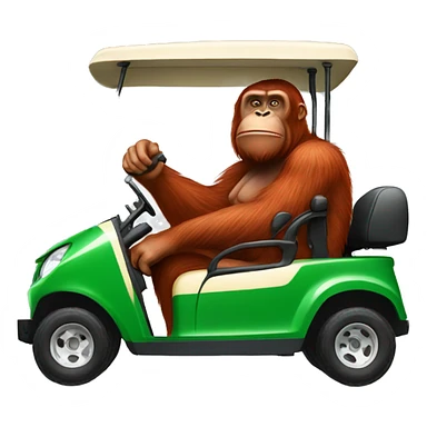 Orangutan driving golf cart sticker