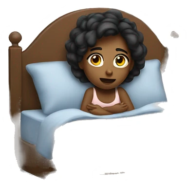 a girl in her bed who is wide awake sticker