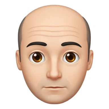 Fais un homme dégarnis sur le haut de son crâne et les cheveux noir court sur le côté sticker