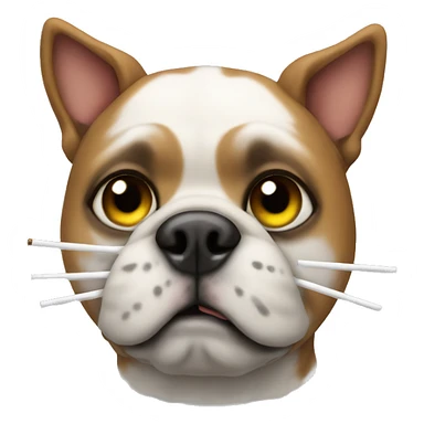 dog wearing cat costume and smoking cygaro sticker