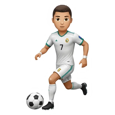 Cristiano Ronaldo as a football player dribbling a ball sticker