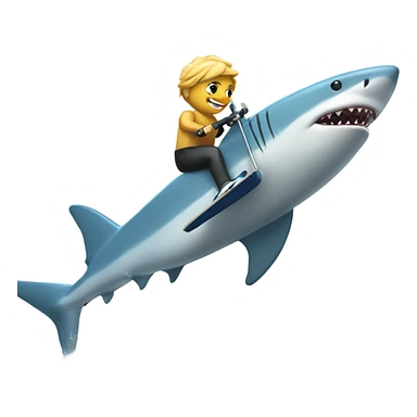 Shark water skiing sticker