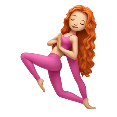 long hair ginger doing yoga in pink clothes sticker