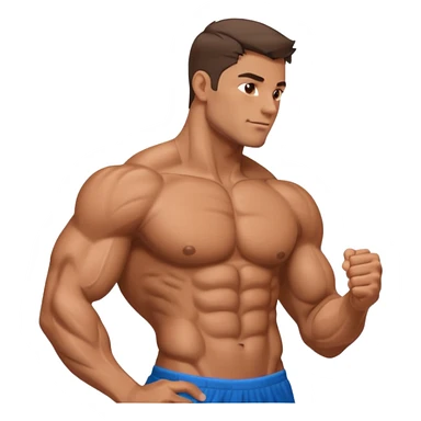 Side view of muscle man sticker
