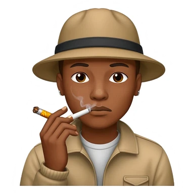 Gang member smoking a blunt sticker