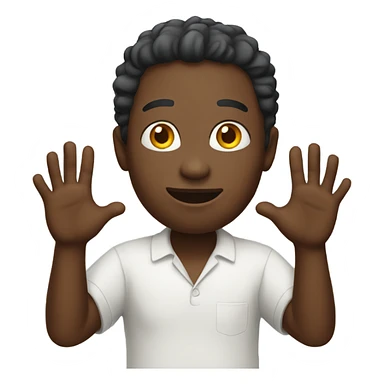 African with hands raised sticker