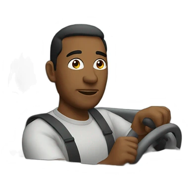 man driving car sticker