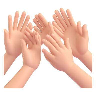 yellow emoji style Realistic hands clapping, joyful celebration, focus on hands, motion blur, bright background sticker